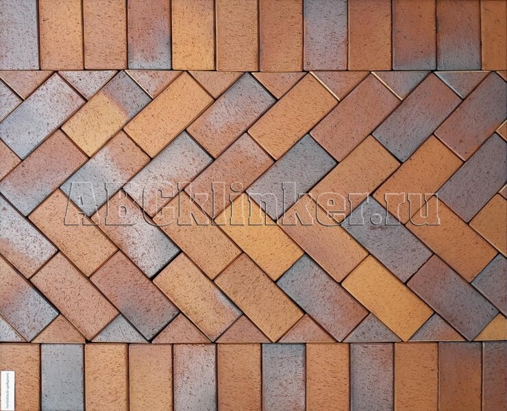 Herbstlaub-geflammt 200x100x40 мм, ABC Клинкерная тротуарная плитка - брусчатка (Хербстлауб-гефламмт)