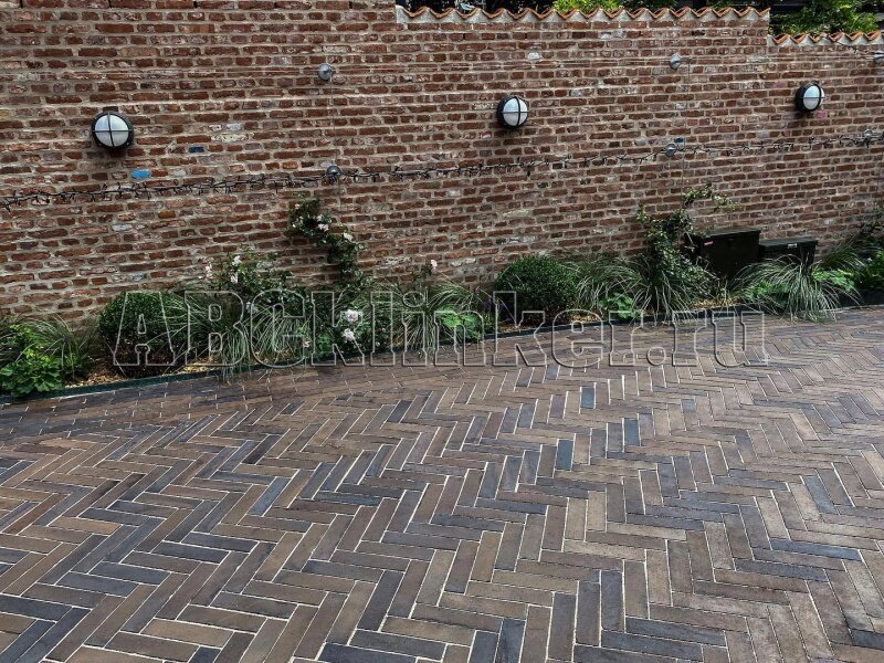 Gotland blau-braun Schmolz 200x100x52 мм, ABC Клинкерная тротуарная плитка ригельная - брусчатка